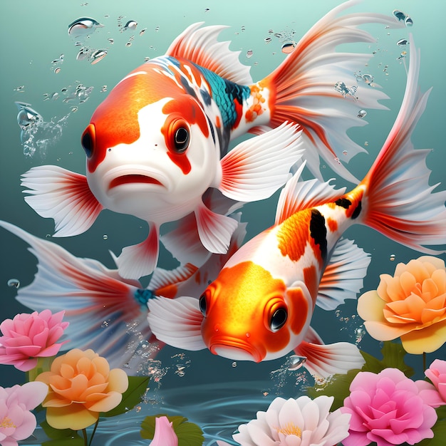 Dos peces Koi