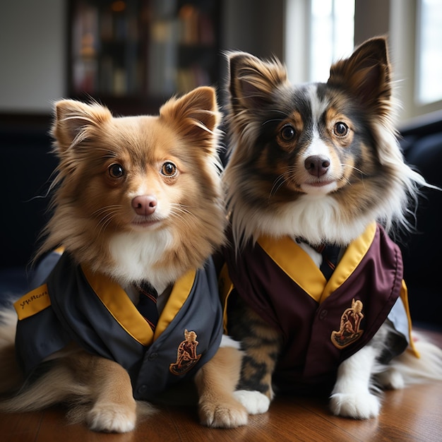 Foto dos perros con trajes de harry potter