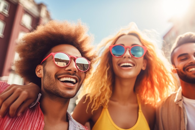 Dos personas con gafas de sol y sonriendo a la cámara.