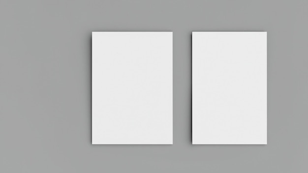 Dos piezas cuadradas de papel blanco sobre un fondo gris.