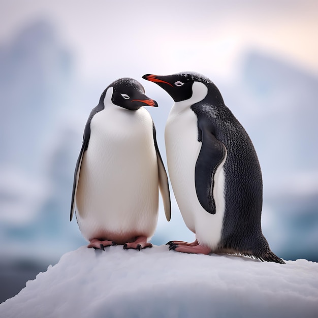 dos pingüinos en una roca
