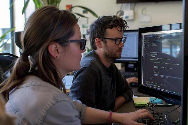 Dos programadores trabajando en un proyecto