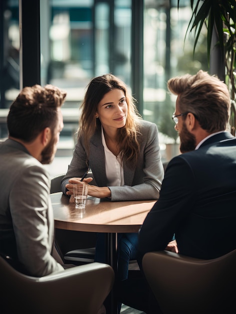 Dos psicólogos hablando entre sí Una es una mujer