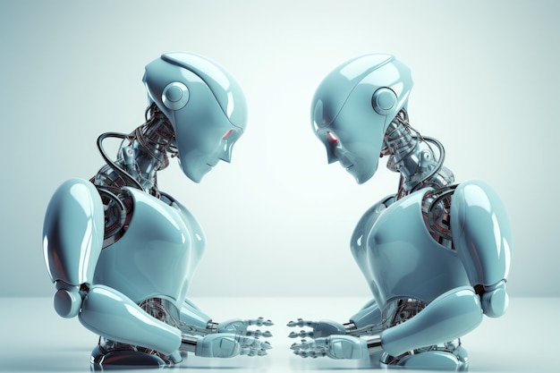 Dos robots hablando Generate Ai