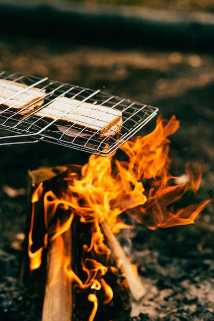 dos sándwiches para cocinar en la parrilla