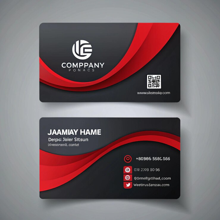 dos tarjetas de visita con el logotipo de la empresa