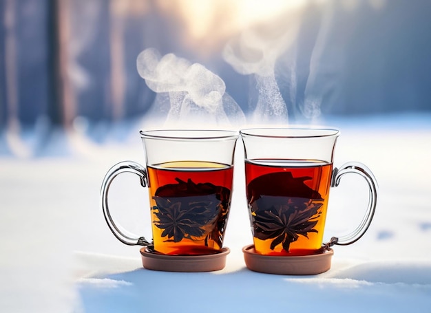 Calienta-tazas de té de otoño en clima frío Fotografía de stock - Alamy