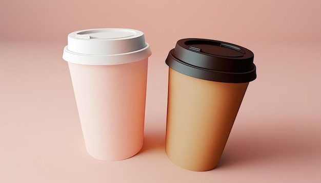 Dos tazas de café con una que dice 'café'