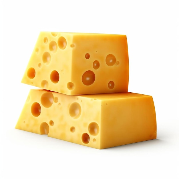 dos trozos de queso apilados uno encima del otro