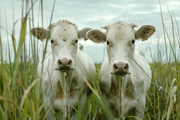 Foto dos vacas en un campo