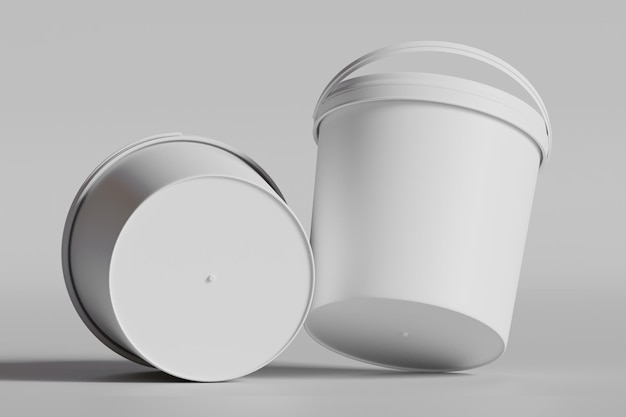 dos vasos de plástico vacíos se colocan uno al lado del otro