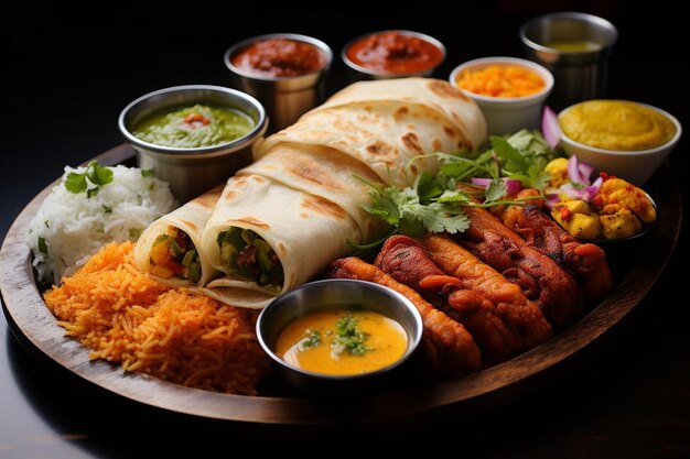 Foto dosa platter south indian sensation dosa fast food fotografia de imagens