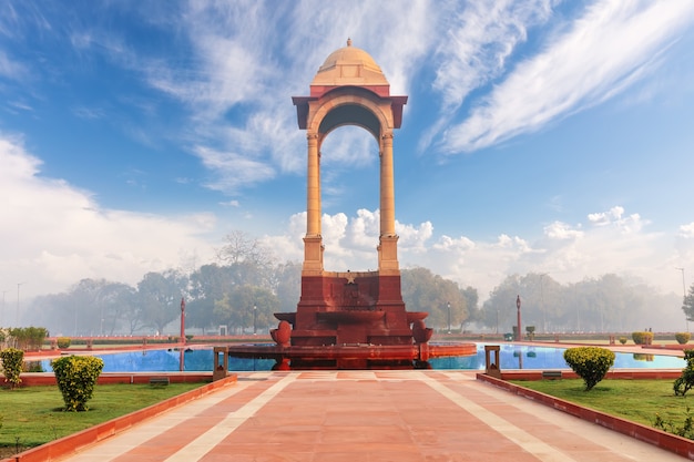 Dosel en las proximidades de la puerta de la India, Nueva Delhi.