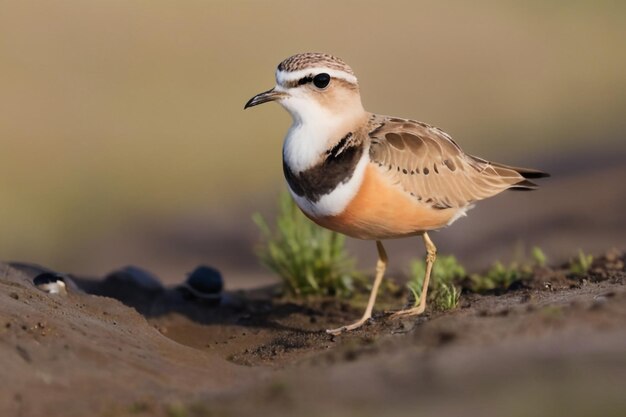 El dotterel eurasiático Charadrius morinellus en la naturaleza