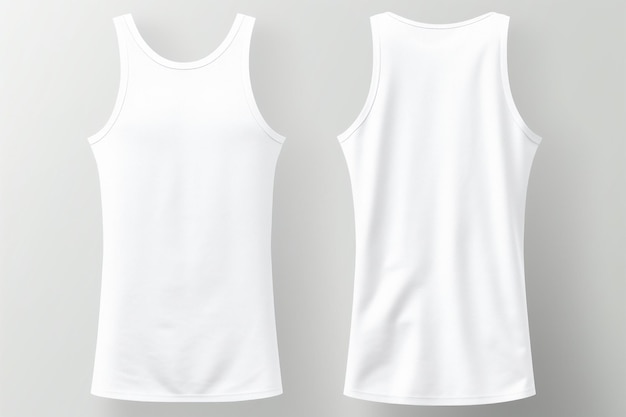 Foto double impact white front and backview tank top stuns em fundo branco ar 32