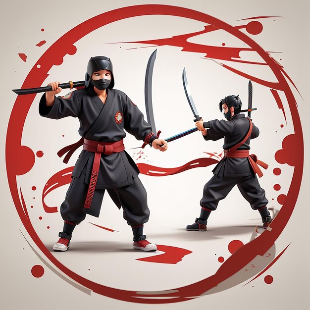 Foto double stick karate cartoon vector icon ilustração arma objeto icon conceito isolado premium vector flat cartoon estilo