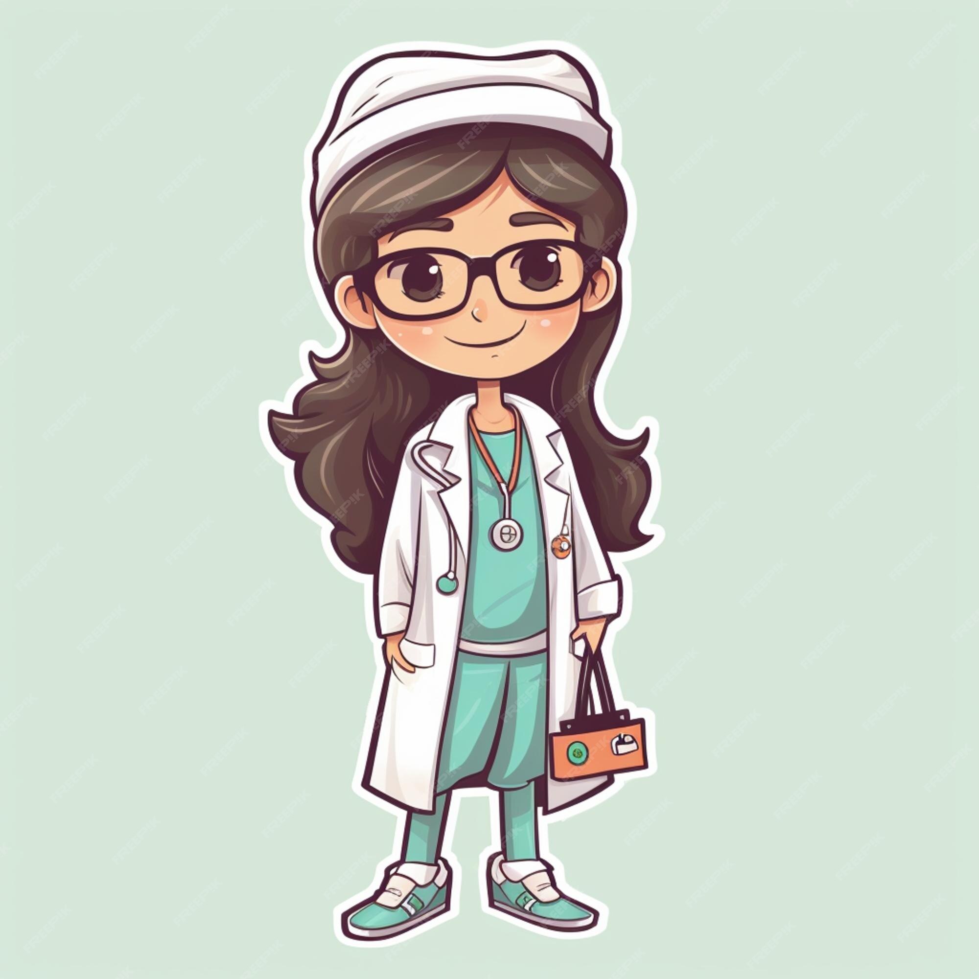 Mulher Do Doutor No Vestido Médico Com Estetoscópio Caráter Bonito Do  Doutor Dos Desenhos Animados Ilustração do Vetor - Ilustração de uniforme,  posse: 92661288