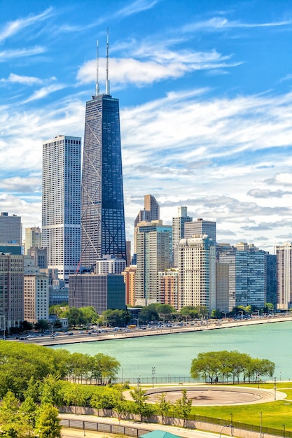 Downtown Chicago Skyline Stadtbild in Illinois, USA