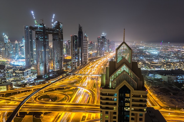 Foto downtown dubai bei nacht