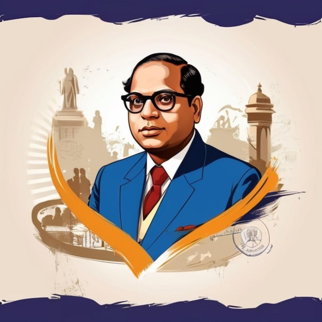 Foto dr. babasaheb ambedkar el padre de la constitución de la india vector ambedkar jayanti