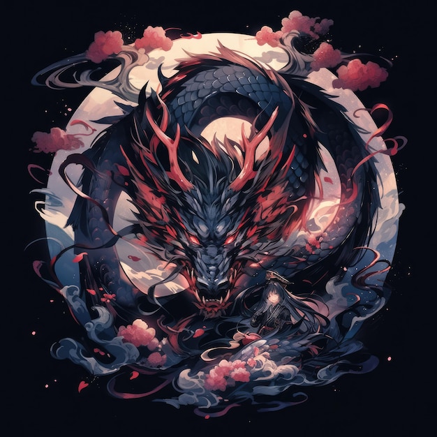 Drachen-Design-Grafik für T-Shirt