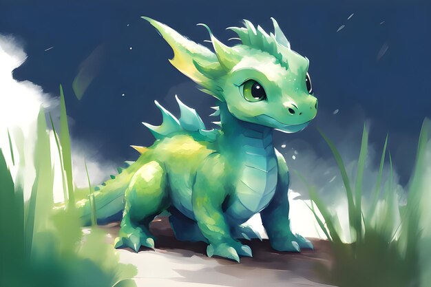 Drachen-Wasserfarben-Illustration Tapete