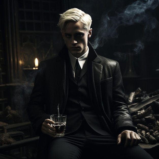 Draco Malfoy como un mago oscuro vibraciones oscuras academia oscura 2