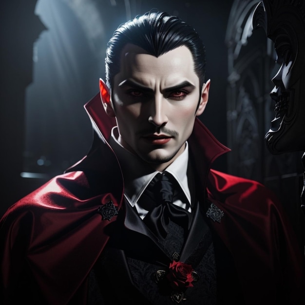 Dracula mit seinen großen Zähnen