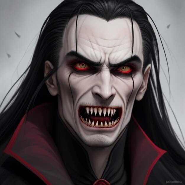 Dracula mit seinen großen Zähnen