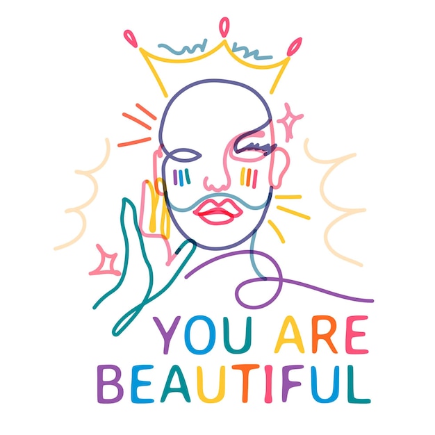 Drag queen pegatina png celebración LGBTQ en un fondo transparente