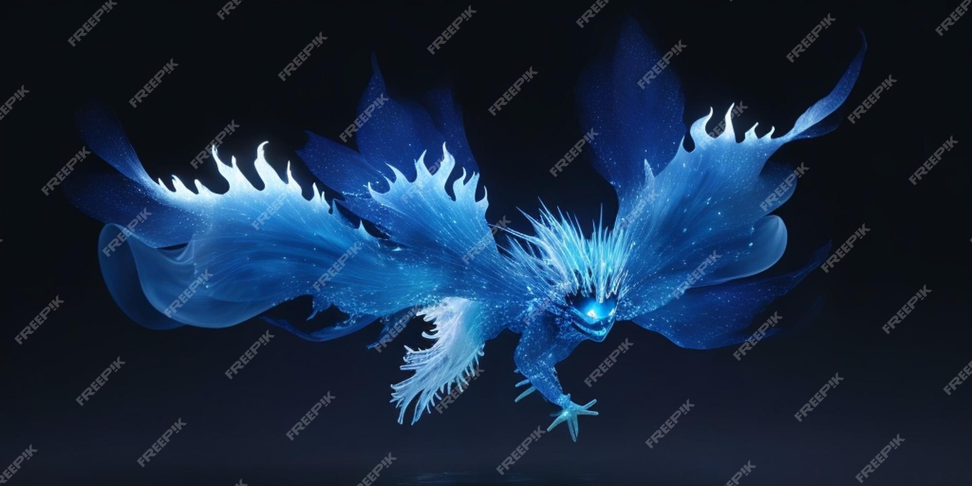 Fundo Papel De Parede Da Fênix Azul Fundo, Foto Do Articuno Imagem