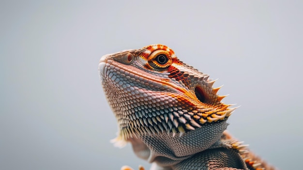 Dragão barbudo em fundo branco