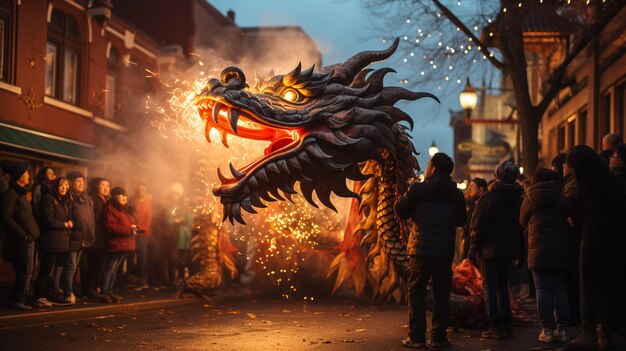 Foto dragão chinês colorido no templo thean hou em kuala lumpur, malásia