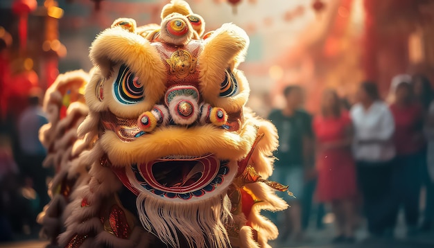 dragão chinês nas ruas da cidade o conceito do Ano Novo