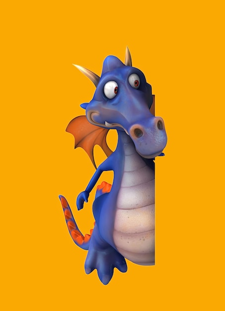 Dragão de desenho animado 3D divertido