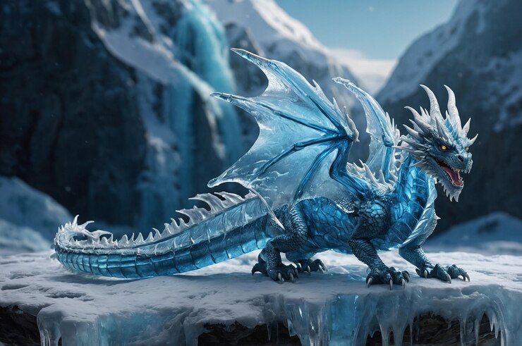 Foto dragão de gelo de alta resolução