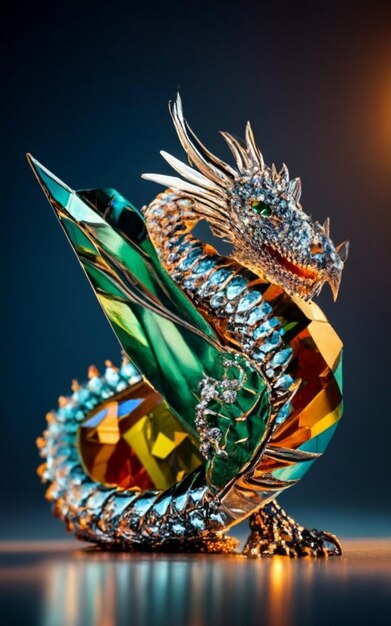 Foto dragão dourado de corpo inteiro em postura de corpo curvado com renderização 3d inclui caminho alfa