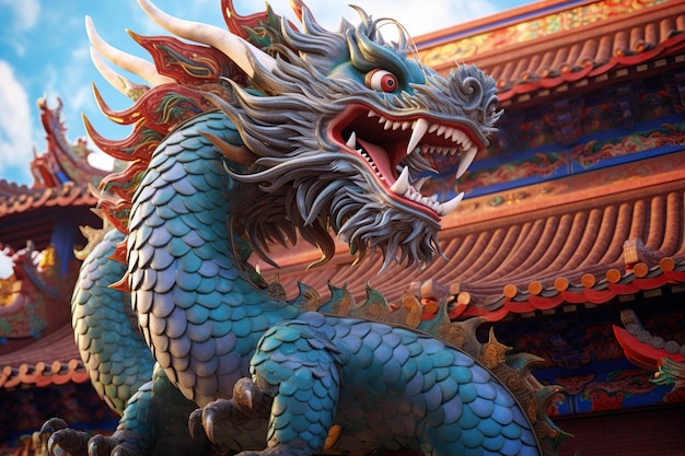 Dragón del año nuevo chino generado por IA