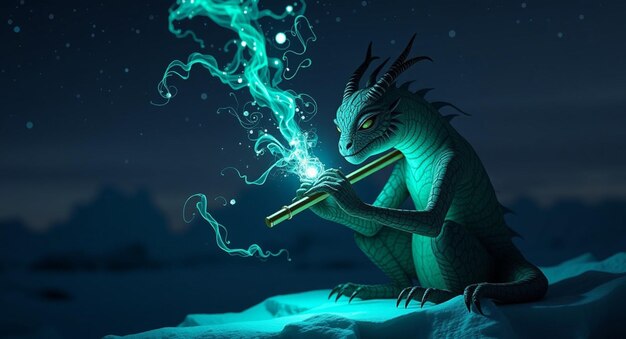 dragón con una antorcha en la boca