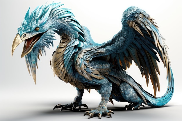 dragón asiático azul año nuevo chino