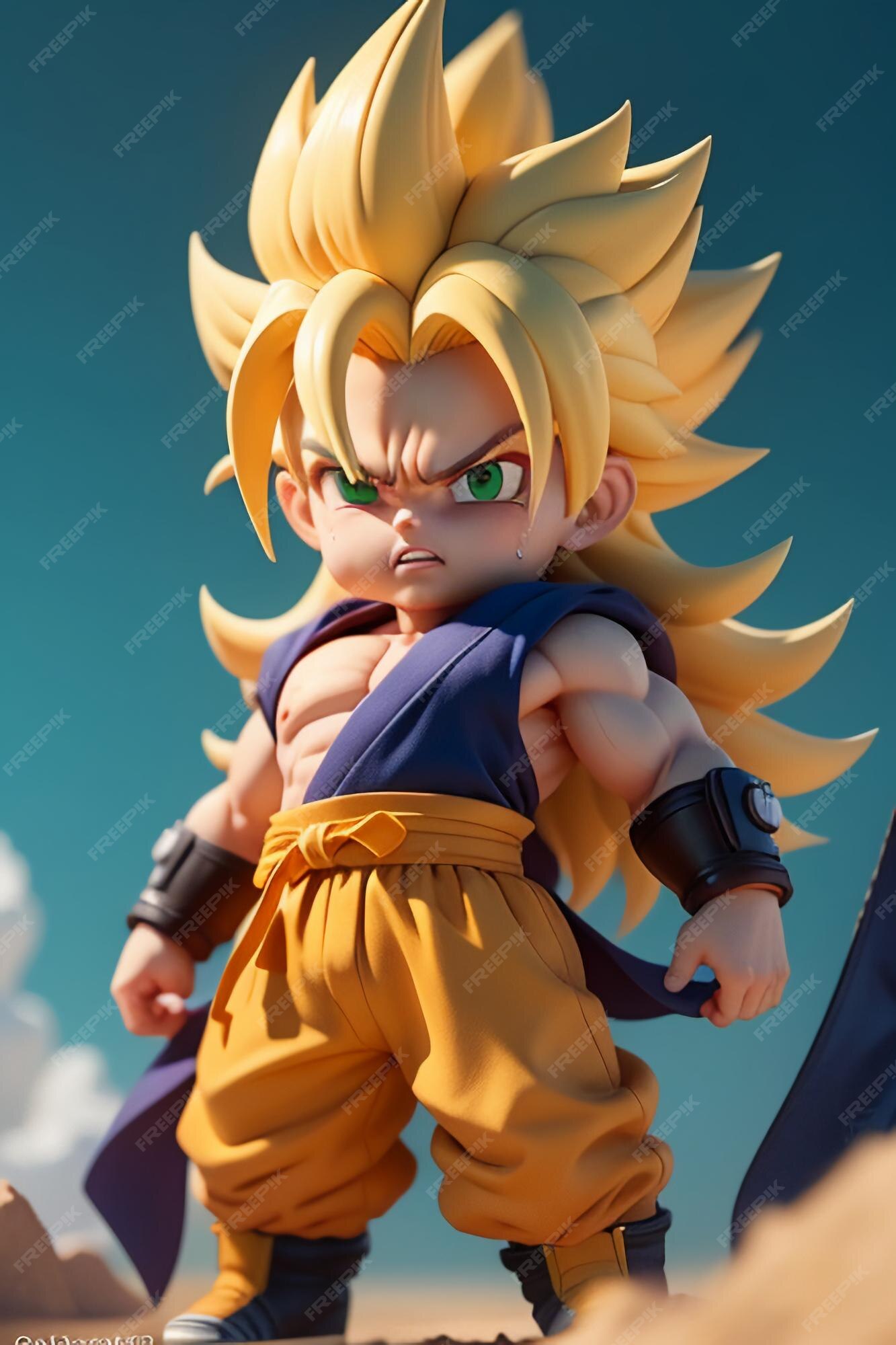 Dragon ball z super Goku saiyajin 3 cute desenho infantil anime