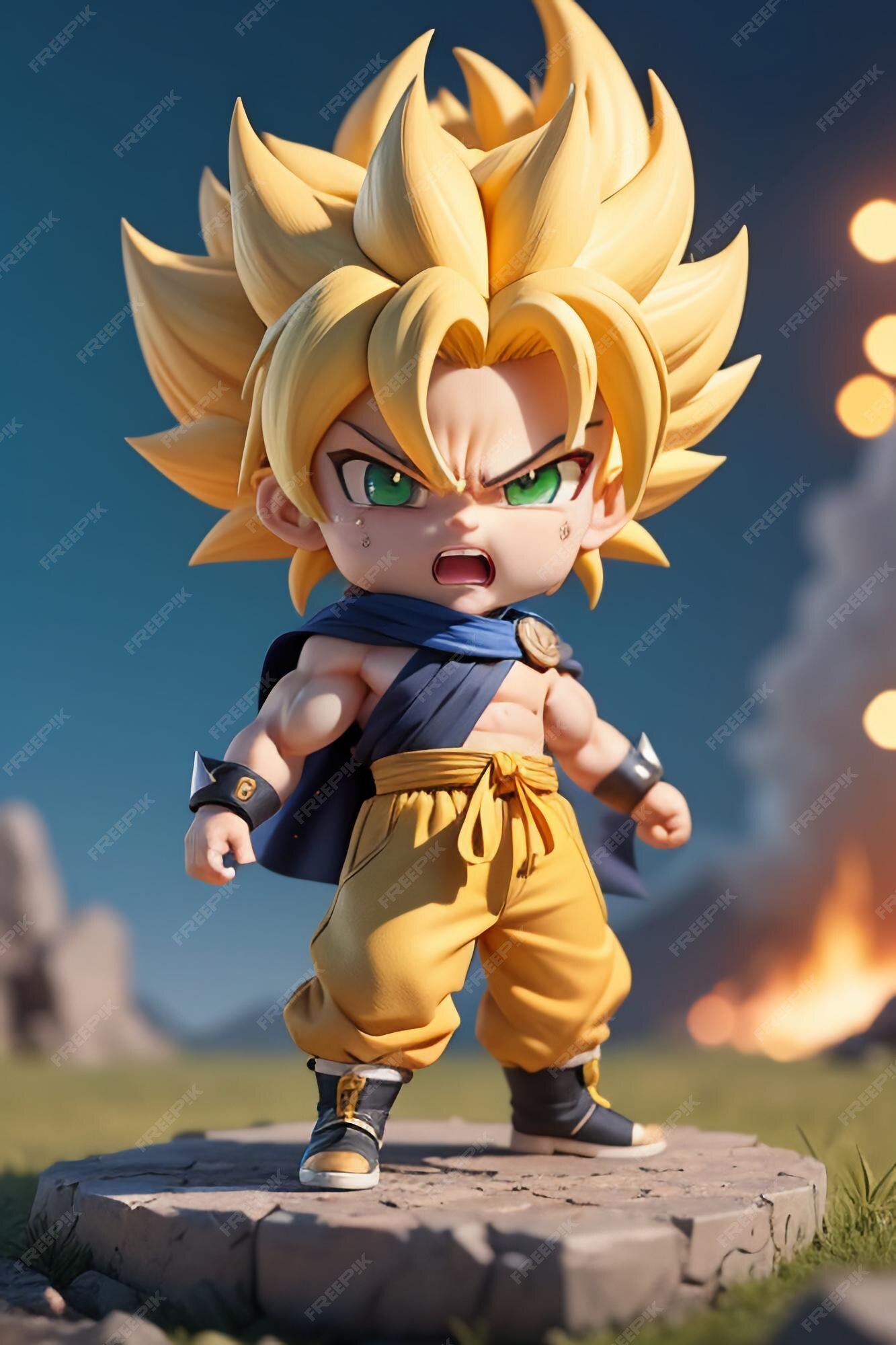 Boneco goku cabelo preto