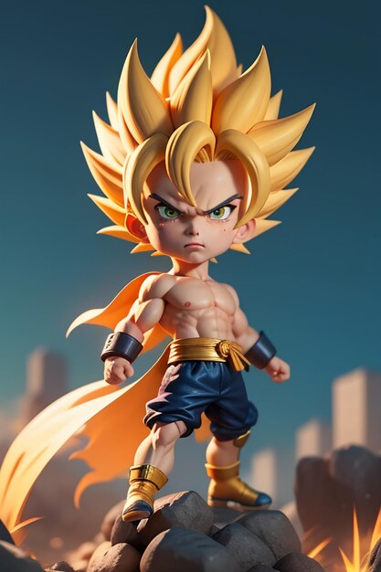 Dragon ball super saiyan menino de cabelo amarelo personagem de