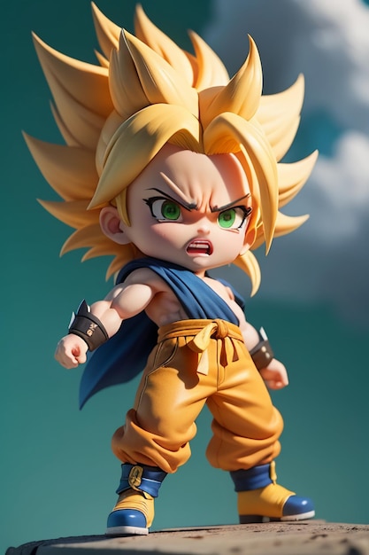 Dragon ball super saiyan menino de cabelo amarelo personagem de