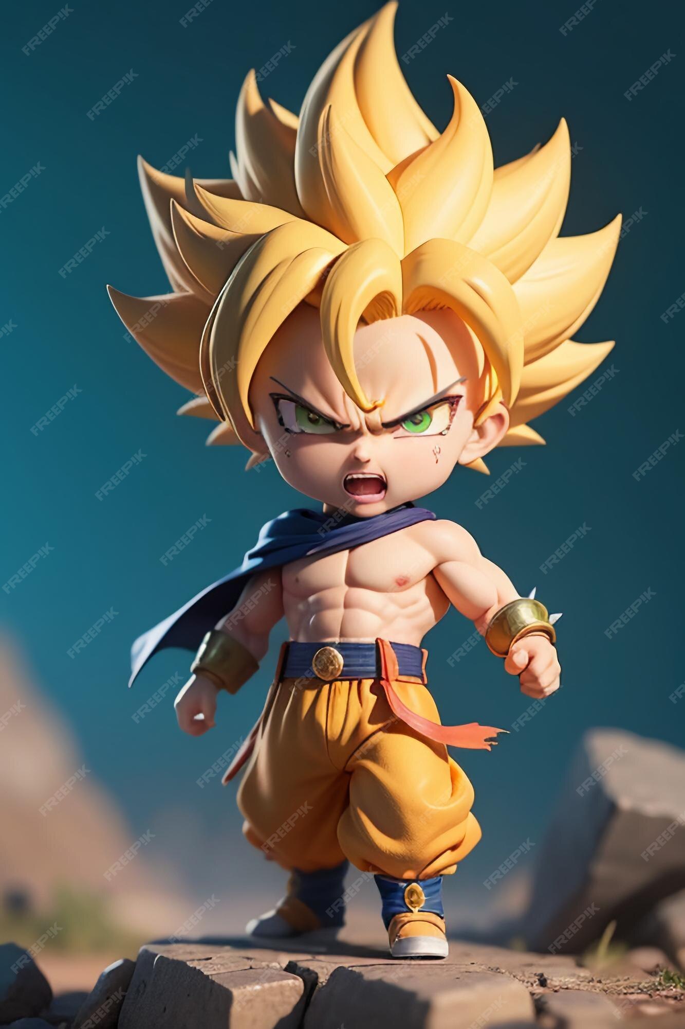 Dragon ball super saiyan menino de cabelo amarelo personagem de