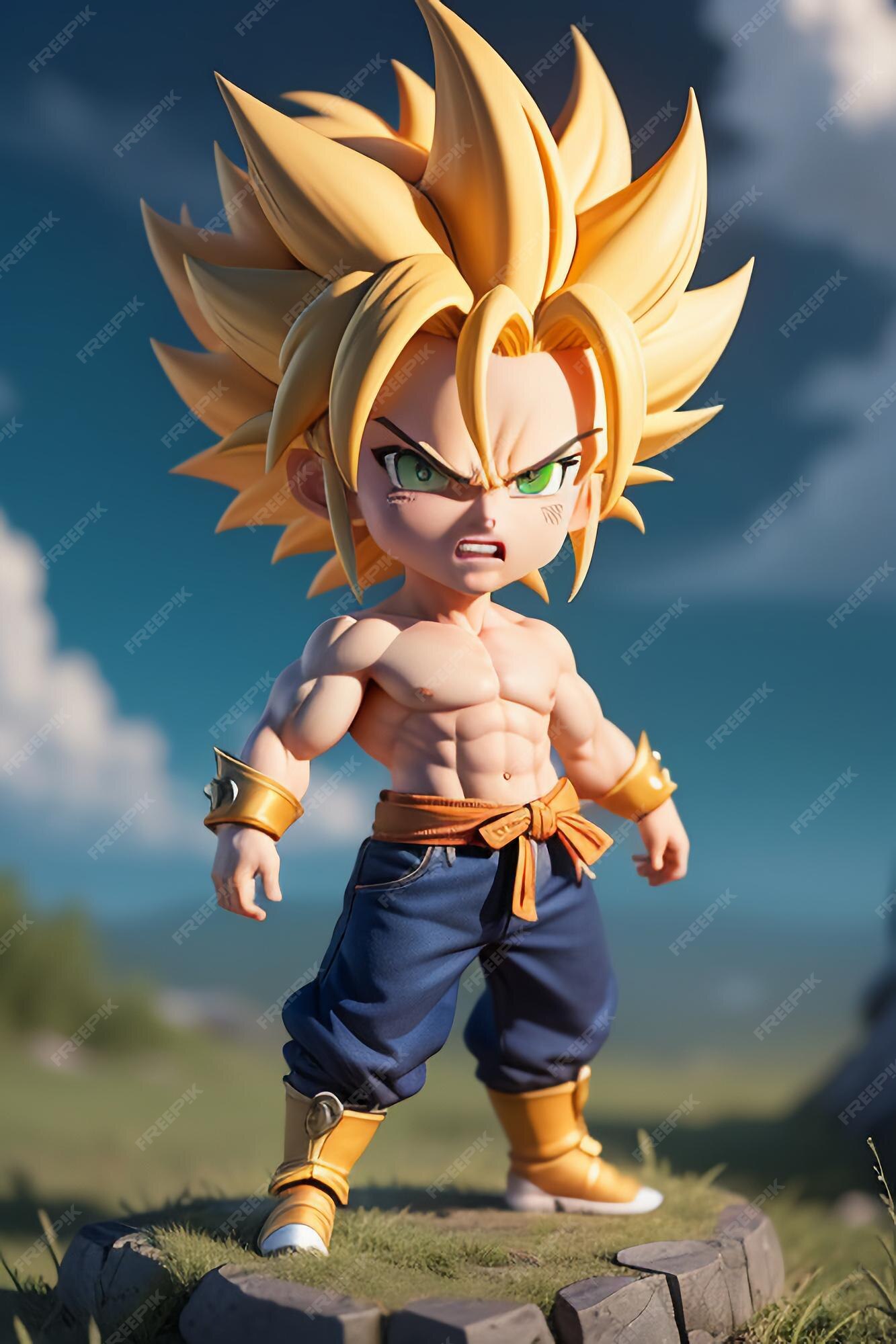 Dragon ball super saiyan menino de cabelo amarelo personagem de