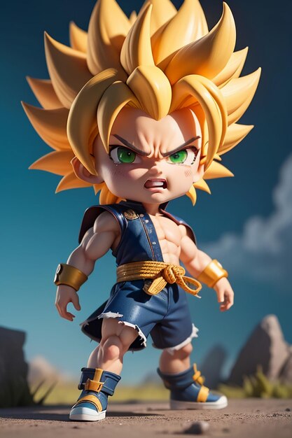 Dragon ball super saiyan menino de cabelo amarelo personagem