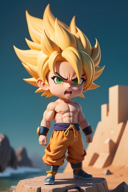 Dragon ball super saiyan menino de cabelo amarelo personagem