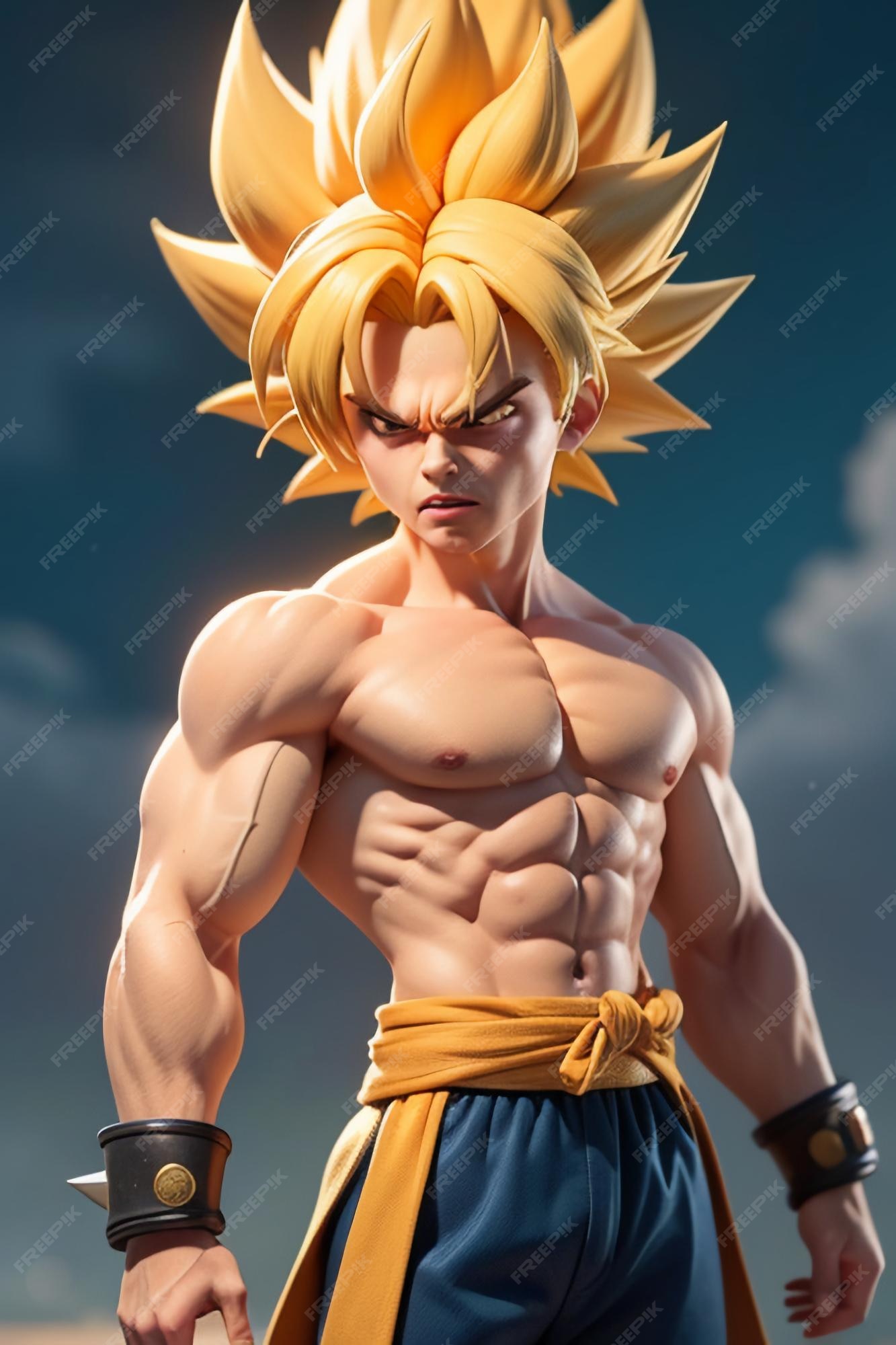 Dragon ball super saiyan menino de cabelo amarelo personagem de