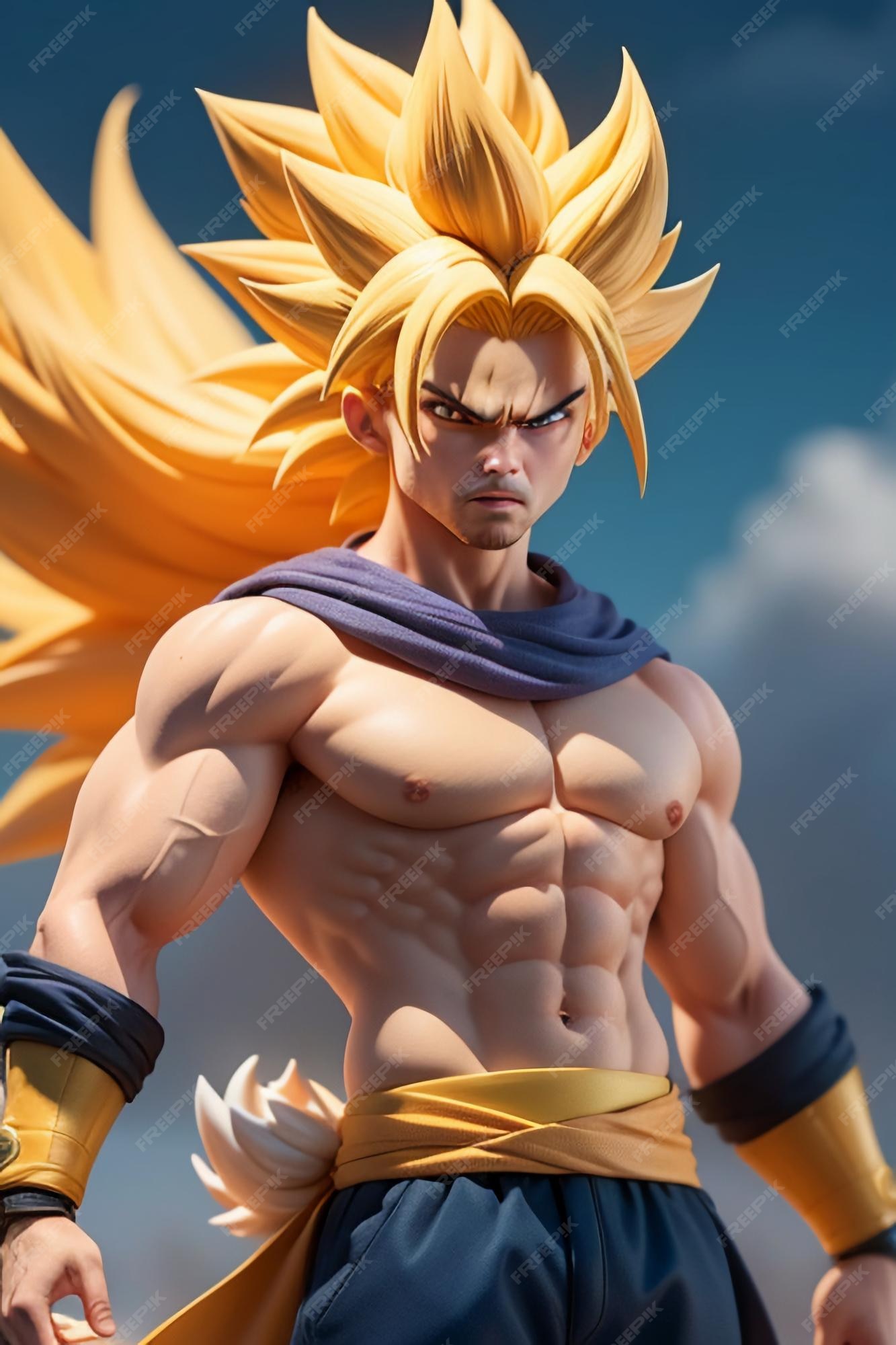 Dragon ball super saiyan menino de cabelo amarelo personagem de